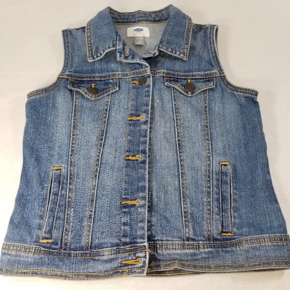 OLD NAVY Blue Vest Girl's Size 14 XL Denim Jean - Picture 5 of 10
